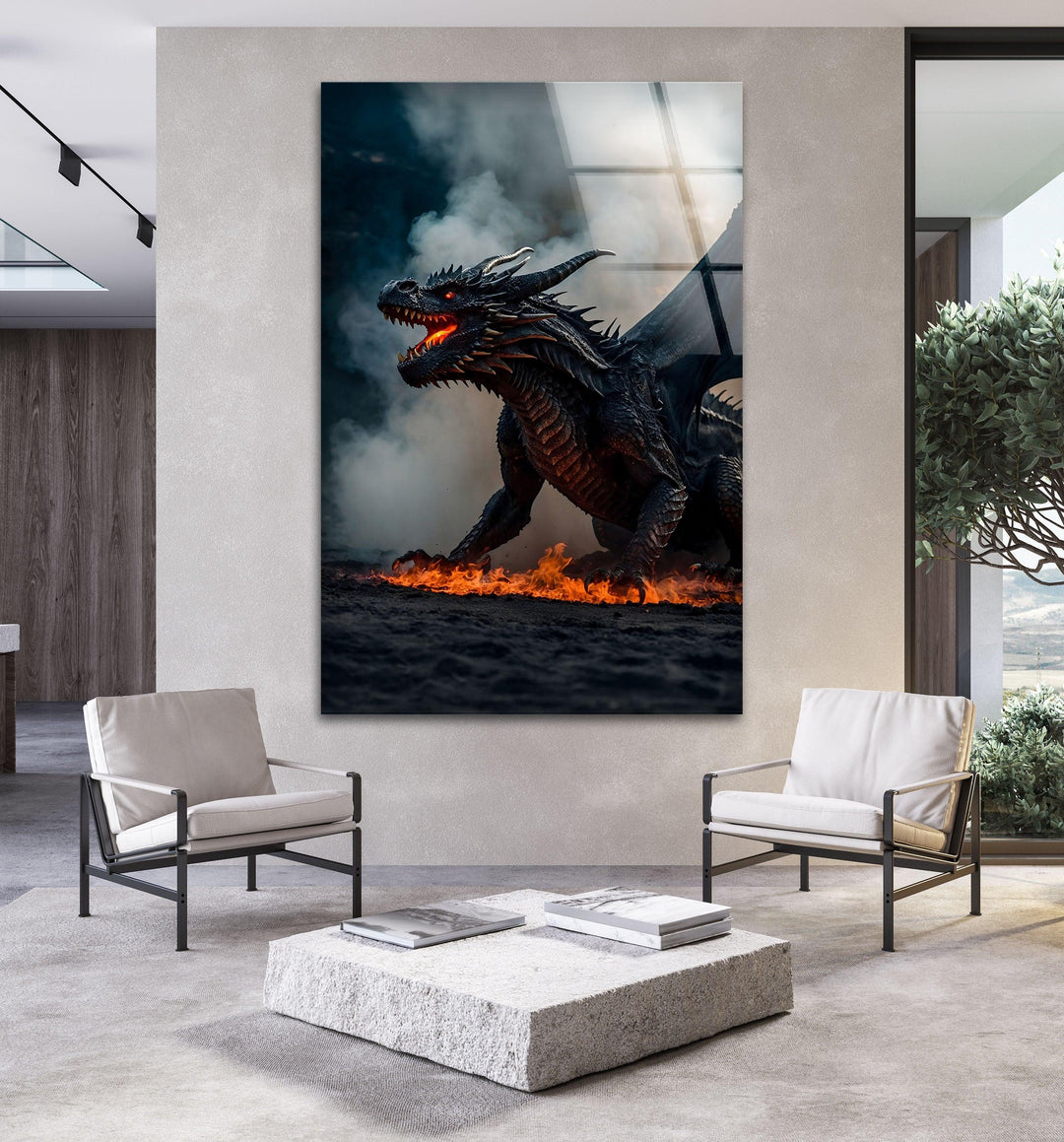 Transform your space with the explosive force of the Inferno Dragon, a fierce creature of flame.