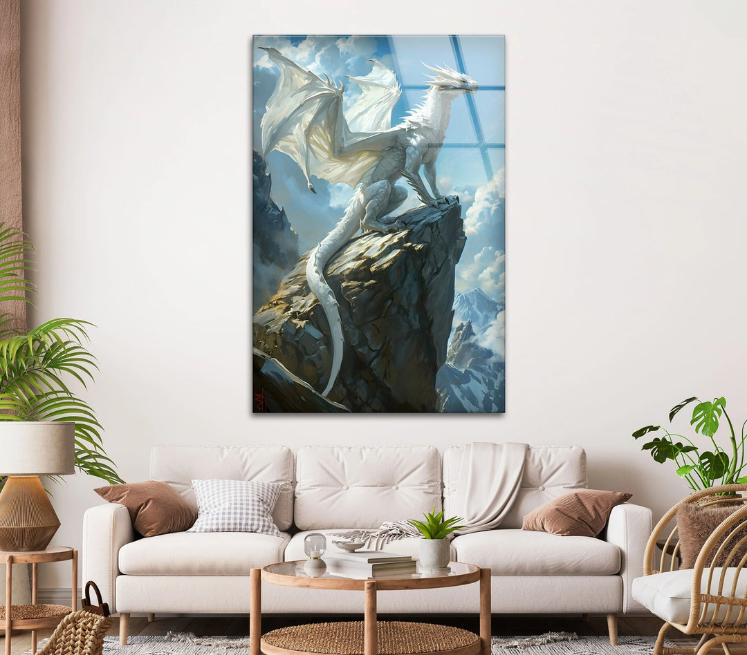 White Dragon in the Clouds: A majestic creature that captures the essence of both beauty and strength.