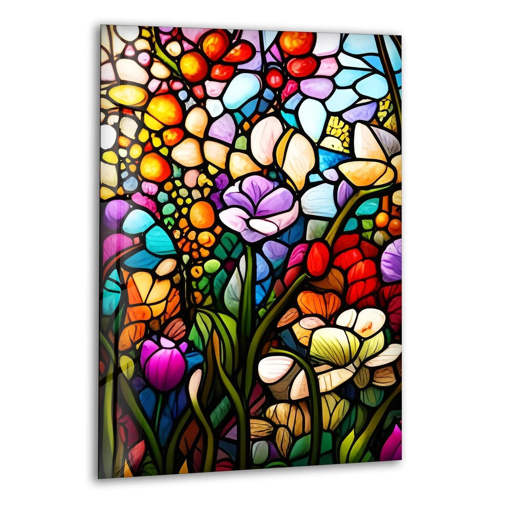 Stained Image of Flower Glass Wall Art – Vivid Elegance – MyPhotoStation