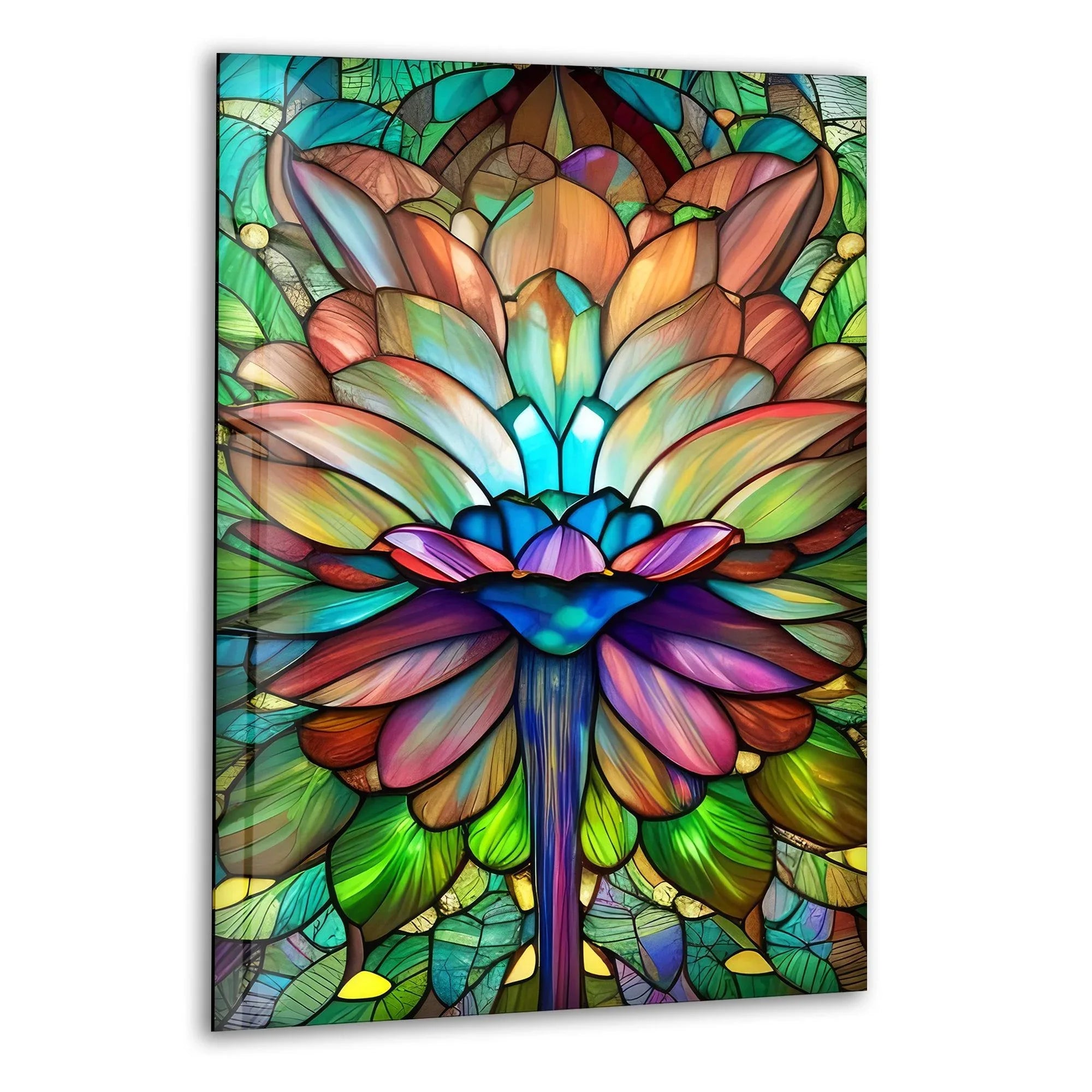 MyPhotoStation: Stained Glass Lotus Flower Glass Wall Art | Glass Art