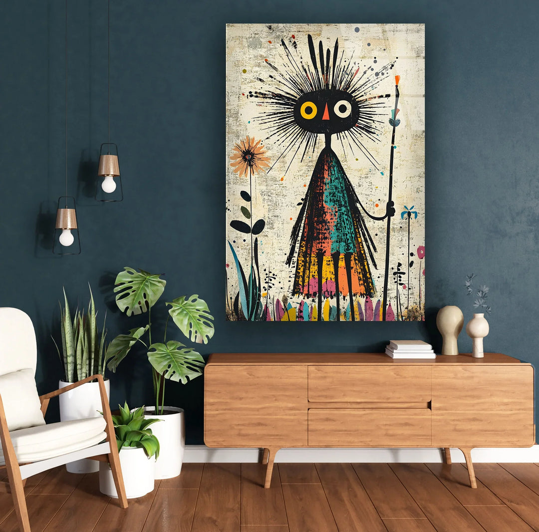 African Figure Paint Glass Wall Art custom glass pictures, glass art prints