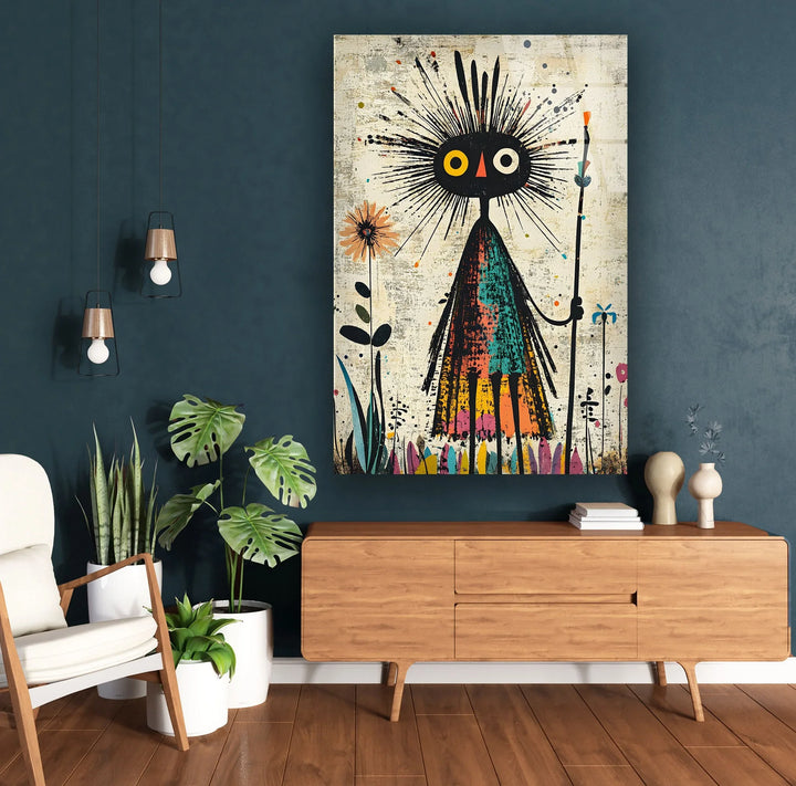 African Figure Paint Glass Wall Art custom glass pictures, glass art prints