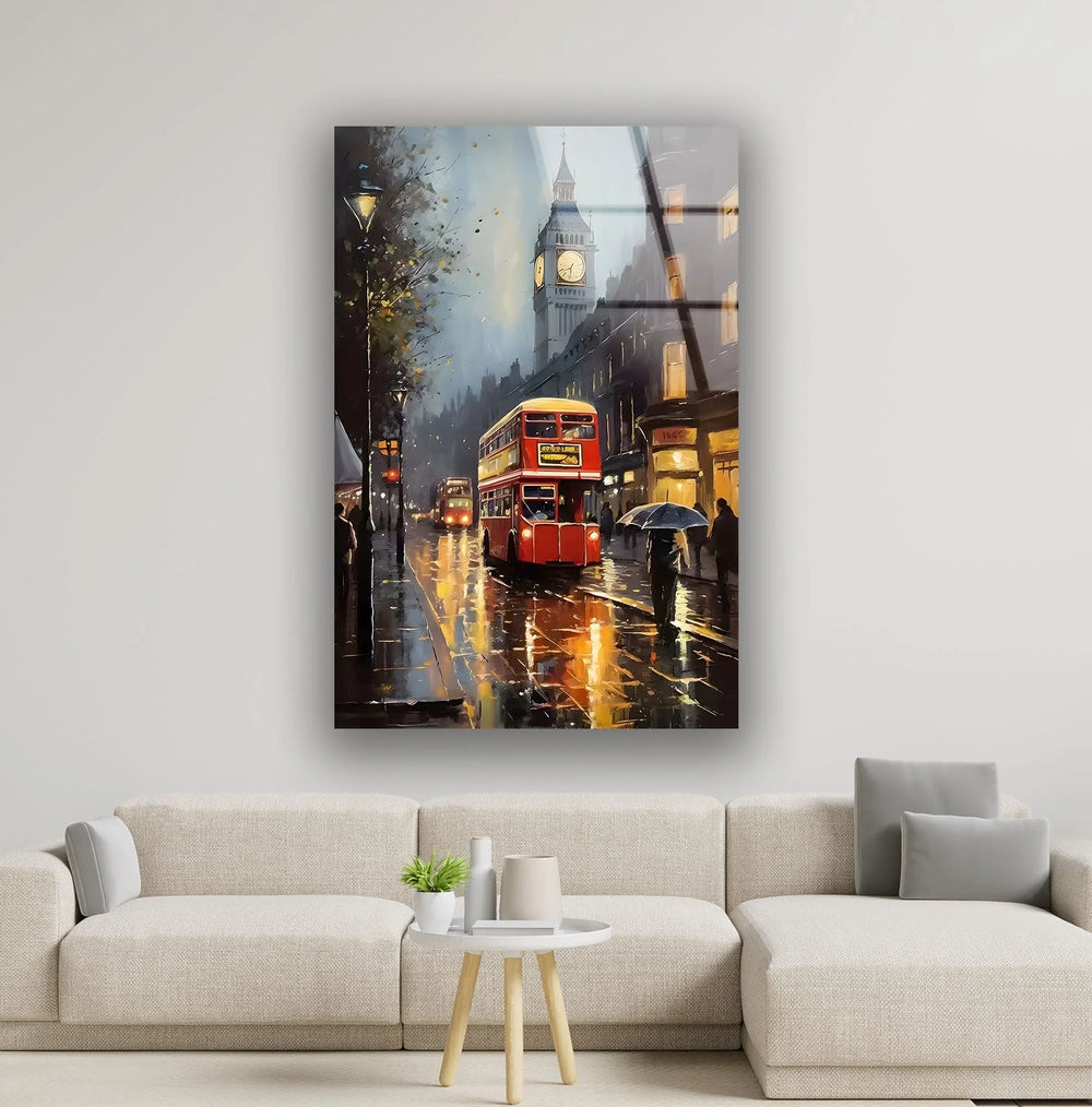 Rainy London Big Ben Glass Wall Art glass photo prints, glass picture prints