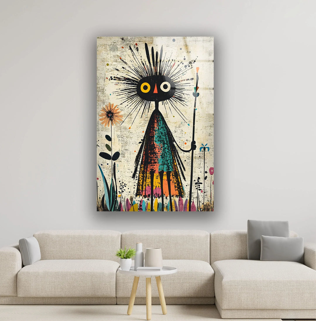 African Figure Paint Glass Wall Art Glass Printing Wall Art, Print photos on glass