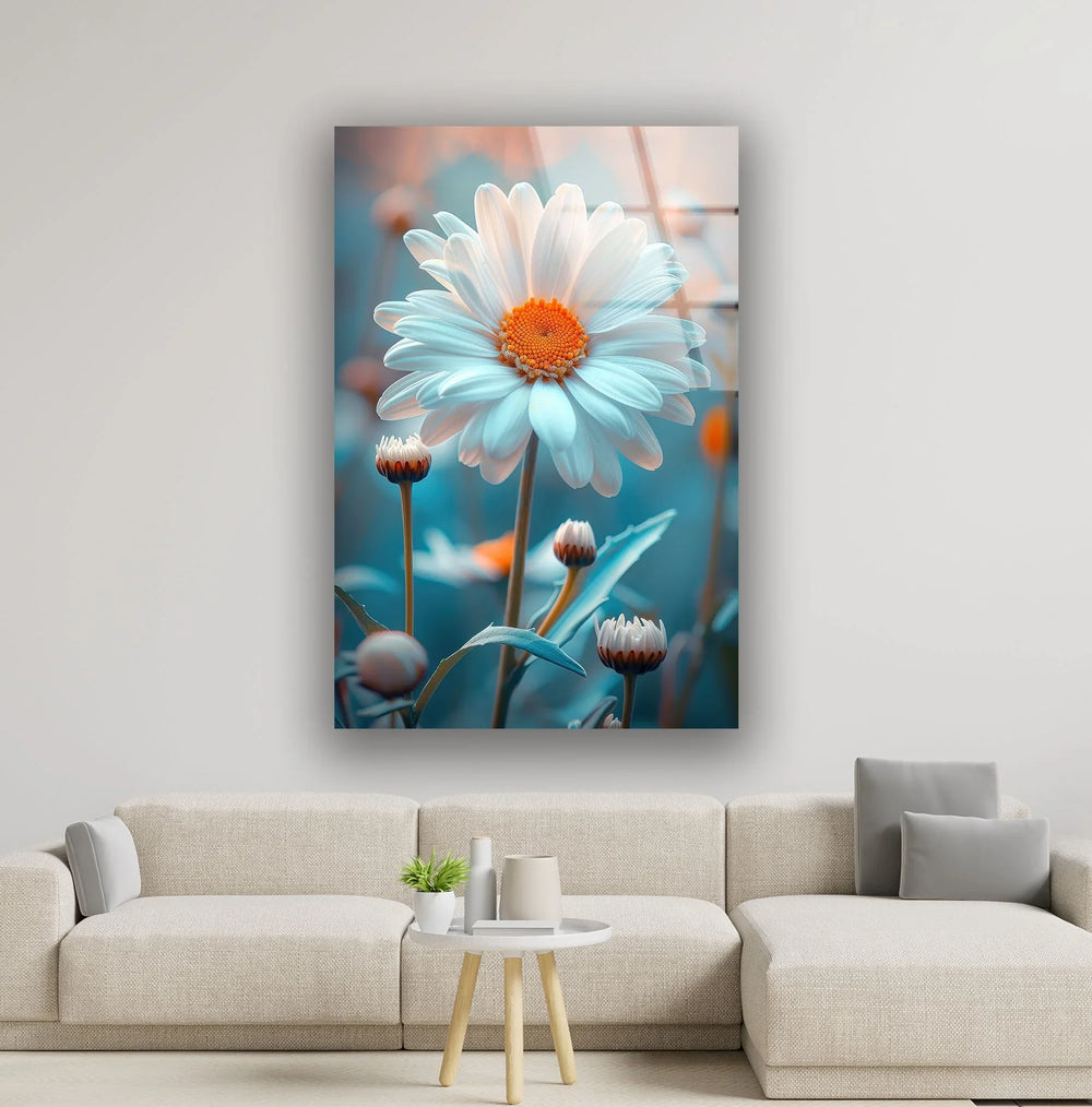 Vibrant Bright Colors Flower Glass Wall Art custom glass photo prints, large glass prints