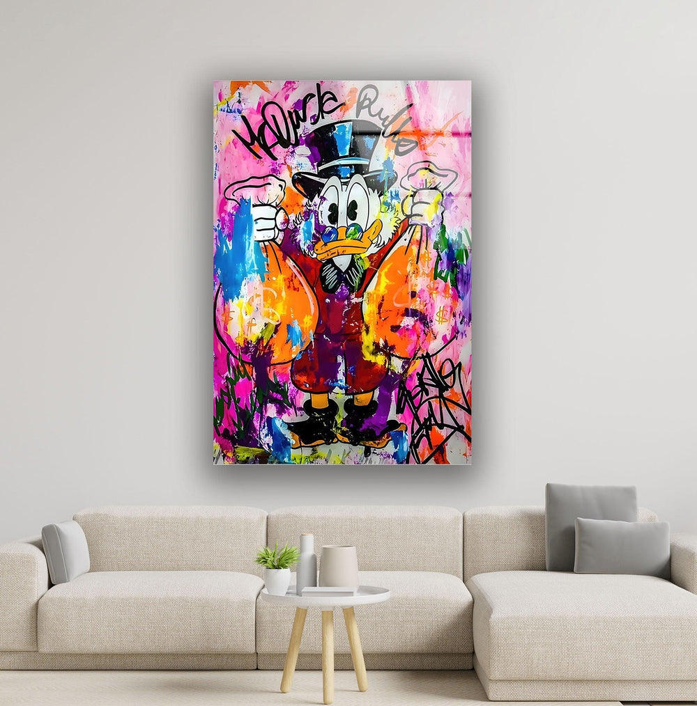 Money Rules Pop Art Glass Wall Art glass wall decor, glass wall art decor
