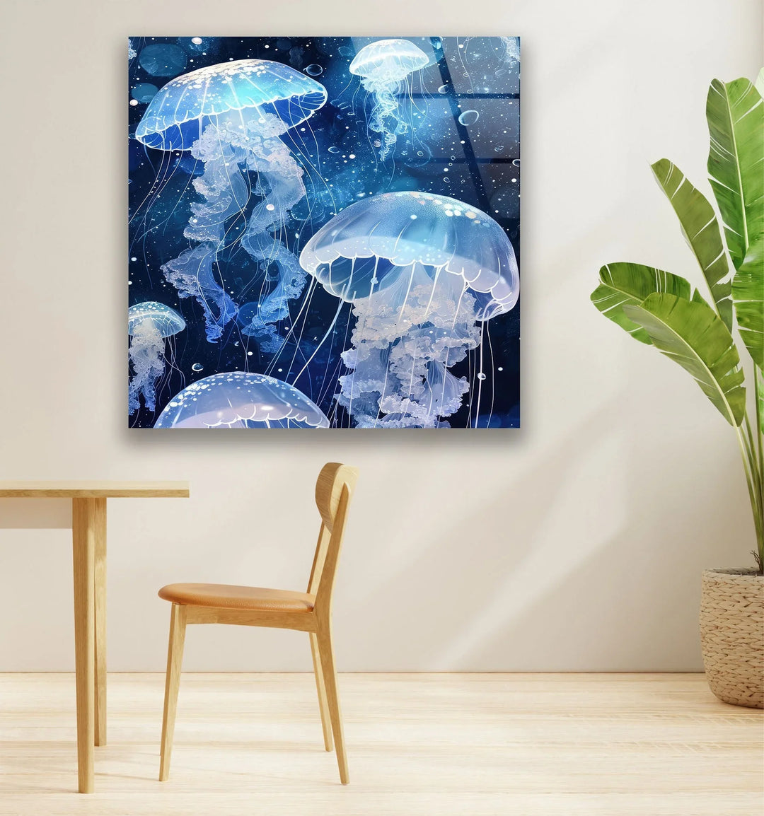 Arctic Jellyfishes Glass Wall Art art glass wall art, glass wall art pictures