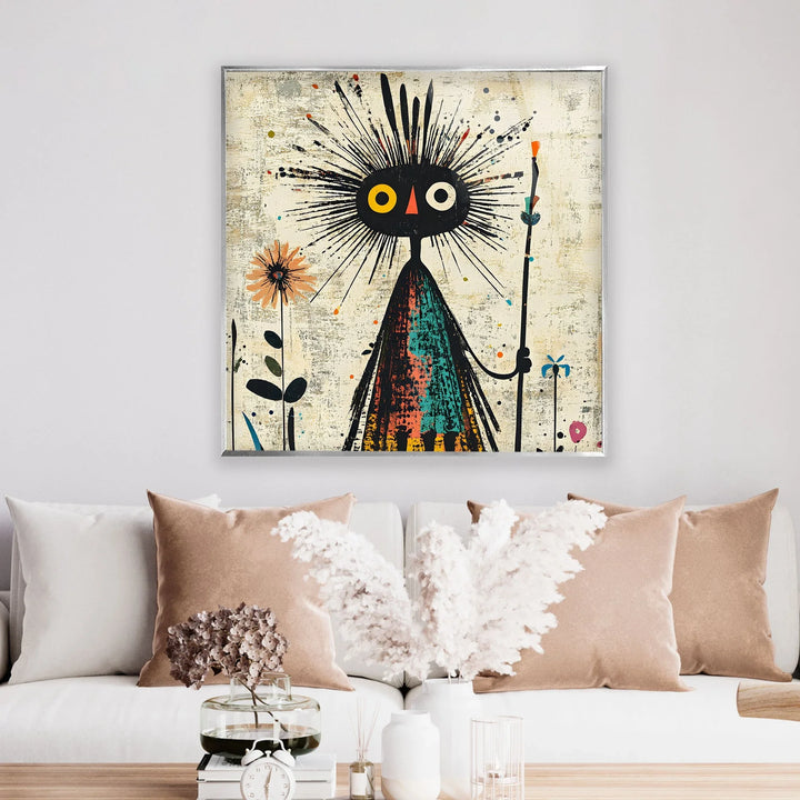 African Figure Paint Glass Wall Art glass photo prints, glass picture prints