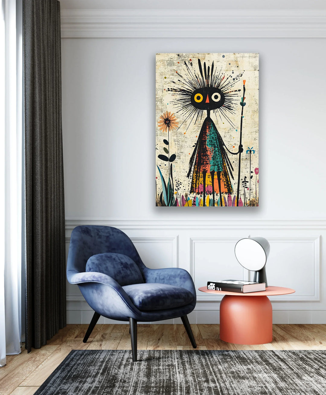 African Figure Paint Glass Wall Art custom glass photo prints, large glass prints