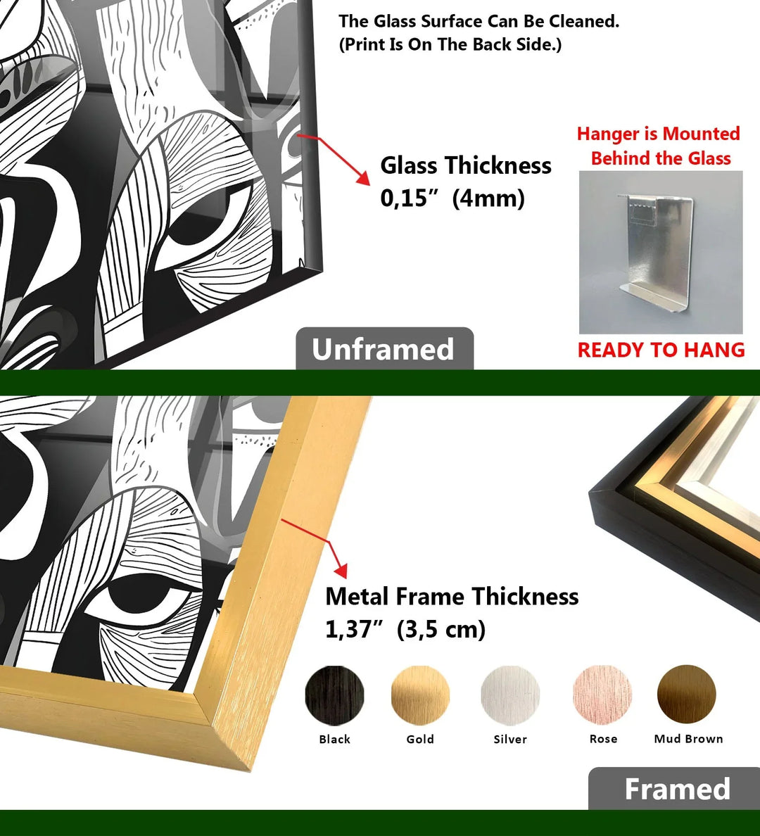 Abstract White & Blue Designs Glass Wall Art - MyPhotoStation