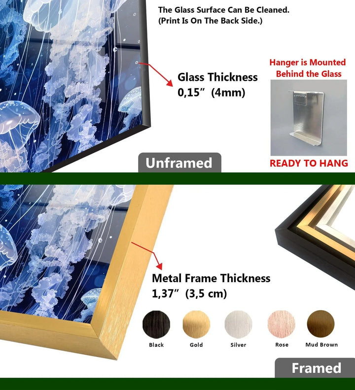 Arctic Jellyfishes Glass Wall Art - MyPhotoStation