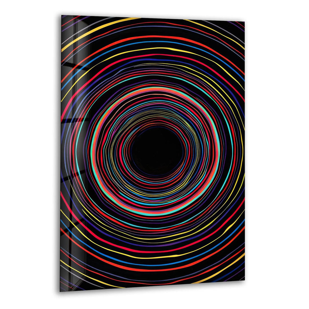 Colorful Line Circles Tempered Glass Wall Art - MyPhotoStation
