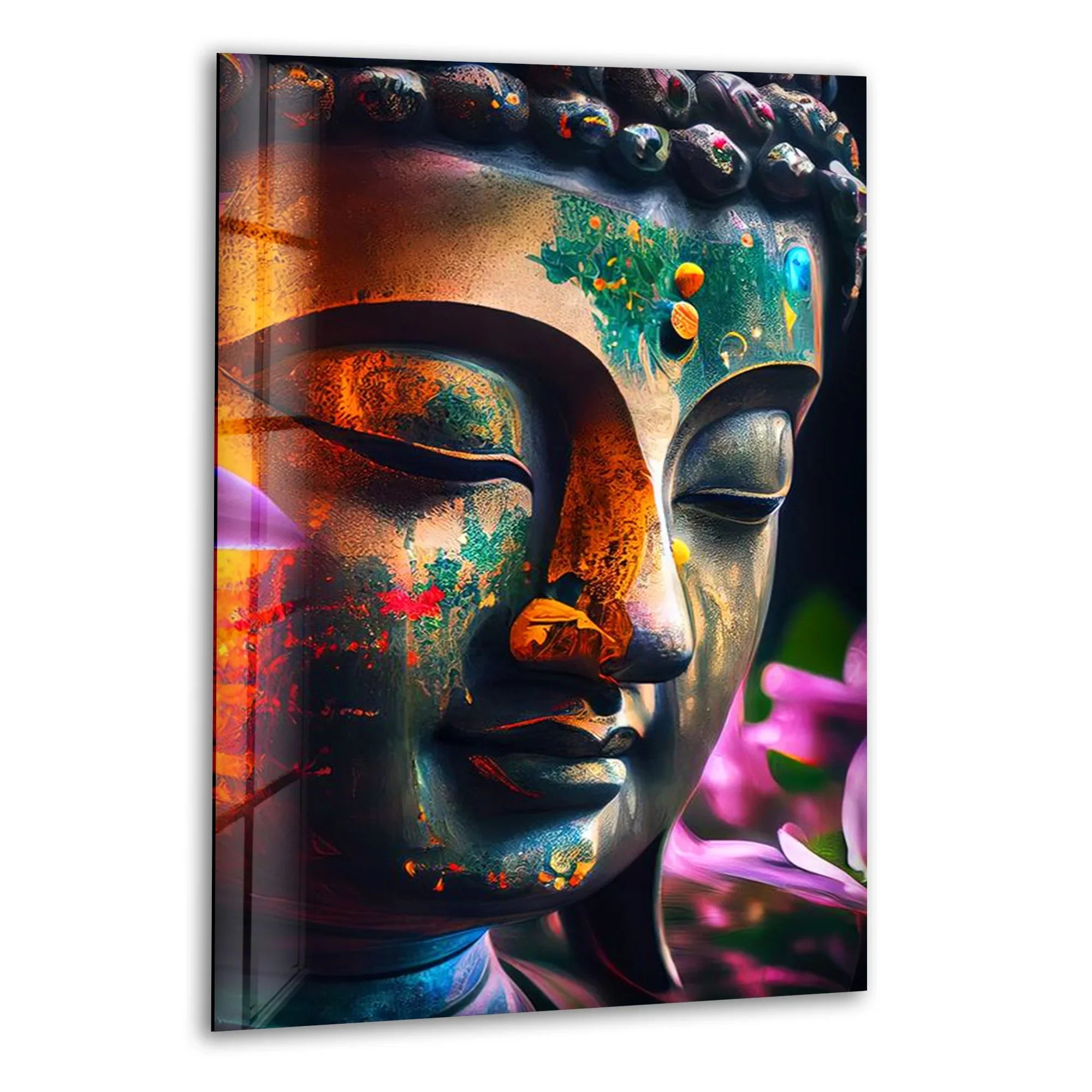 Hindu Colorful Buddha Wall Art – Peaceful Living Room Decor ...
