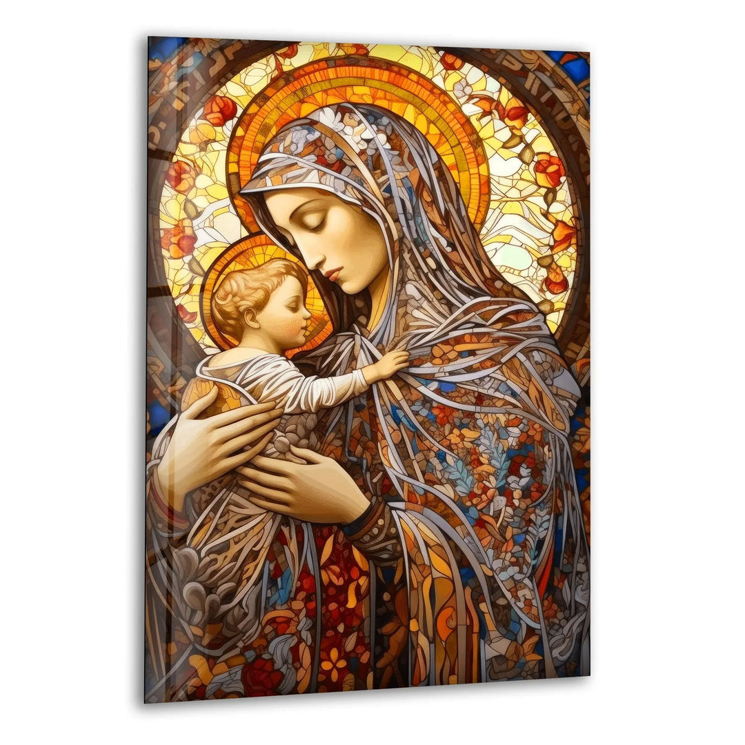 Jesus and Virgin Mary Glass Wall Art - MyPhotoStation