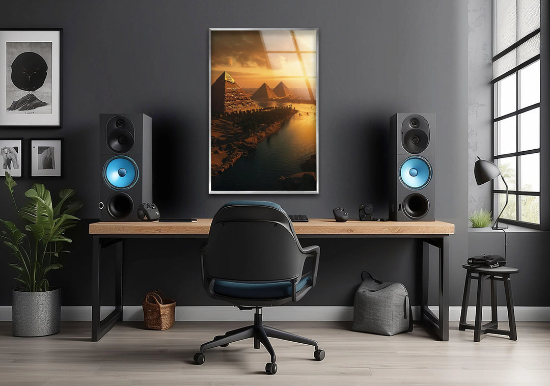 Egyptian Pyramids Glass Wall Art large glass photo prints, glass wall photos