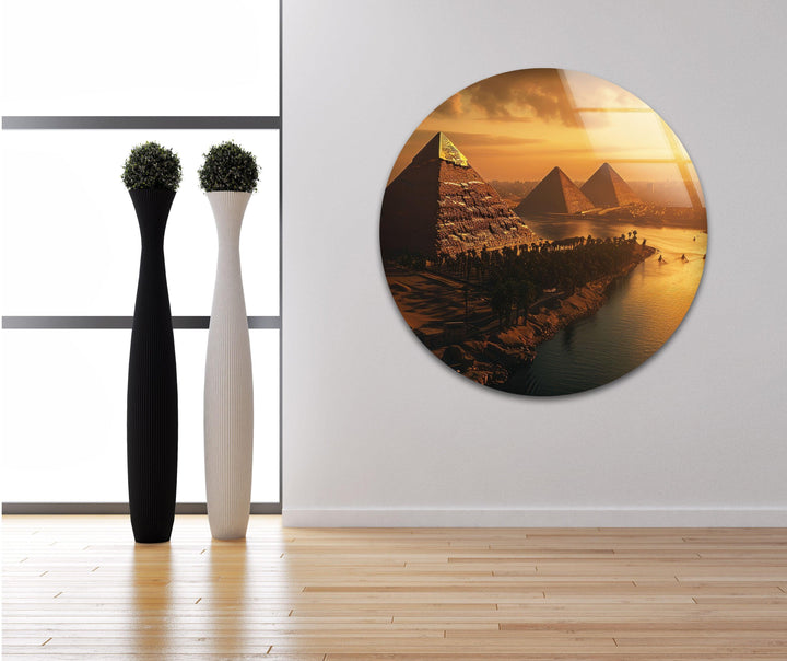 Egyptian Pyramids Glass Wall Art glass image printing, glass prints from photos