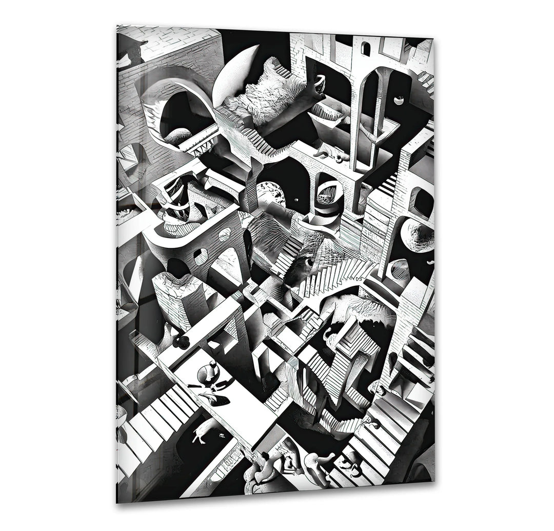 Escher Glass Wall Art glass art painting, glass art for the Wall
