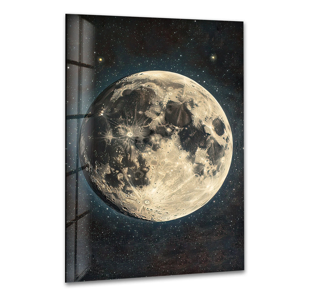 Full Moon Landscape Glass Wall Art glass wall decor, glass wall art decor