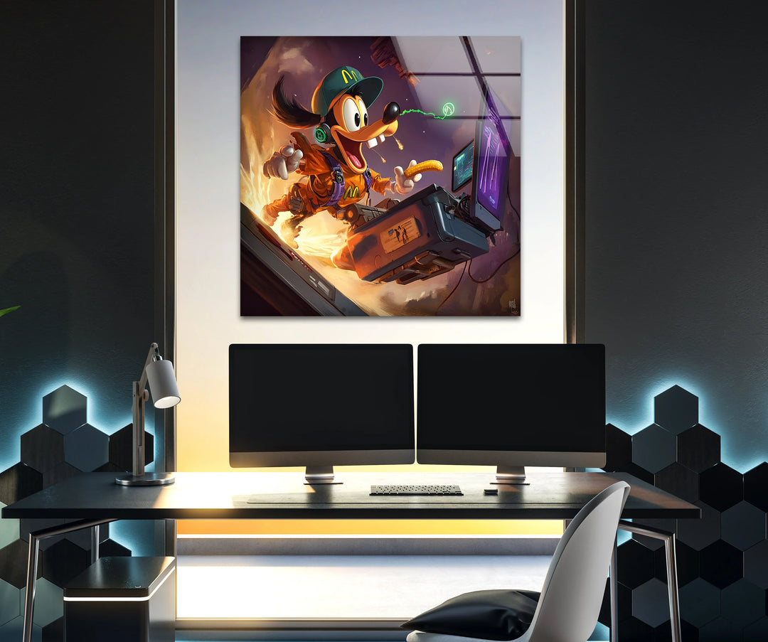 Funky Cartoon Gamer Glass Wall Art glass pictures for Wall, glass prints wall art