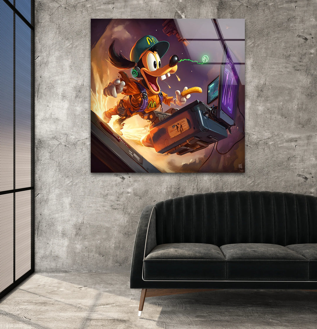 Funky Cartoon Gamer Glass Wall Art glass photo prints, glass picture prints