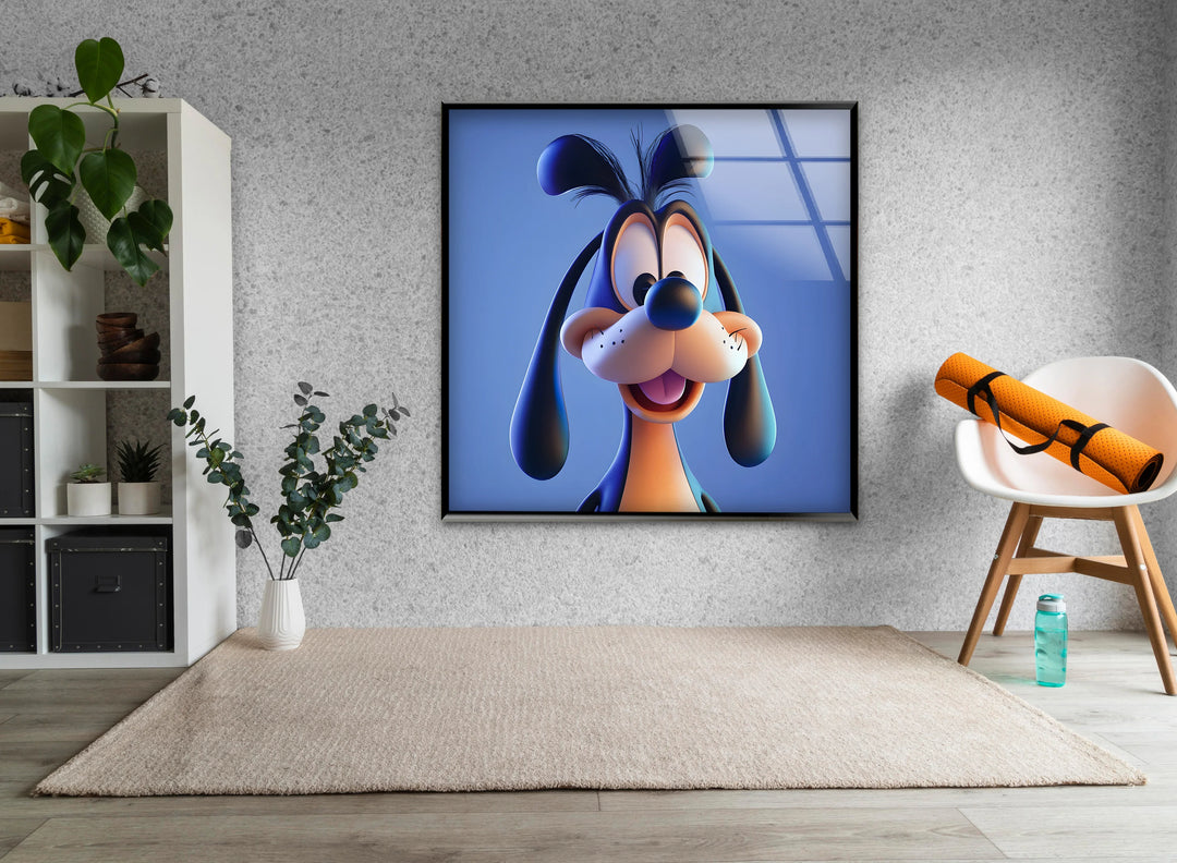 Cheerful Pup Glass Wall Art photo print on glass, prints on glass wall art