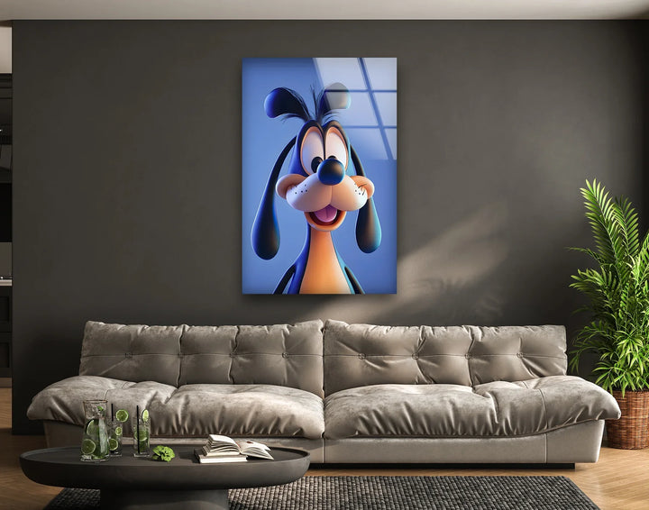 Cheerful Pup Glass Wall Art glass pictures for Wall, glass prints wall art