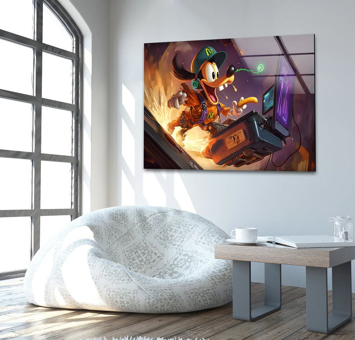 Funky Cartoon Gamer Glass Wall Art art glass wall art, glass wall art pictures