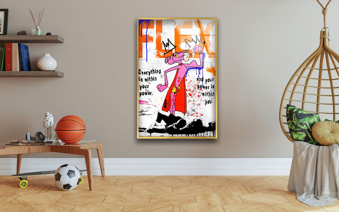 Flex Your Power Glass Wall Art print on glass, glass printed photos