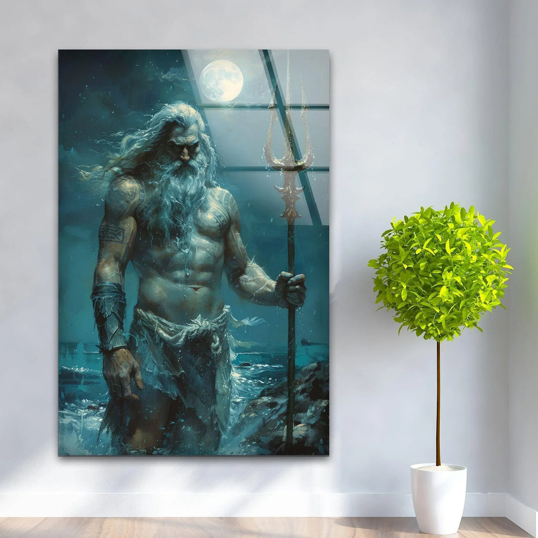 Poseidon Glass Wall Art stained glass wall art, stained glass wall decor