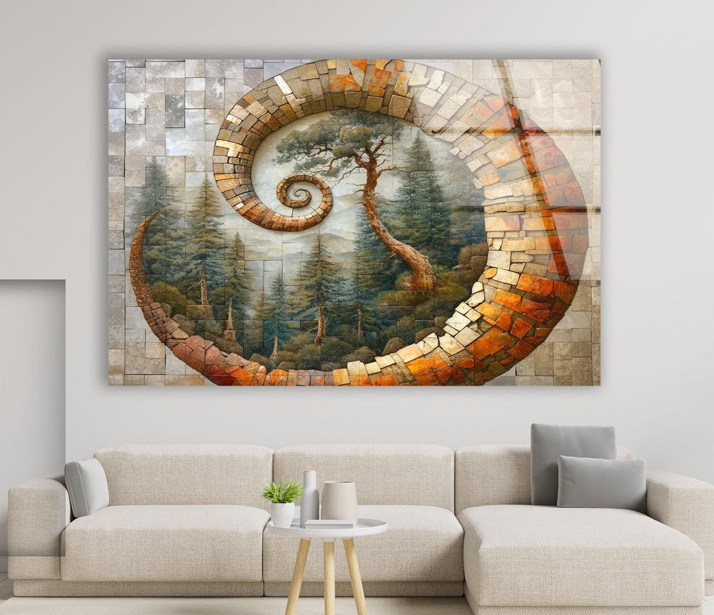 Mosaic Shell & Nature View Glass Wall Art - MyPhotoStation