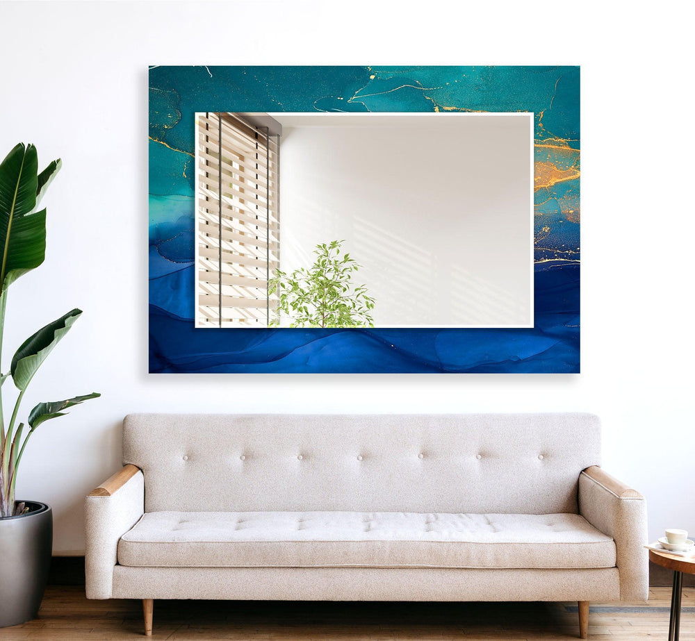 Dark Green and Blue Wall Mirrors Entryway Wall Mirror