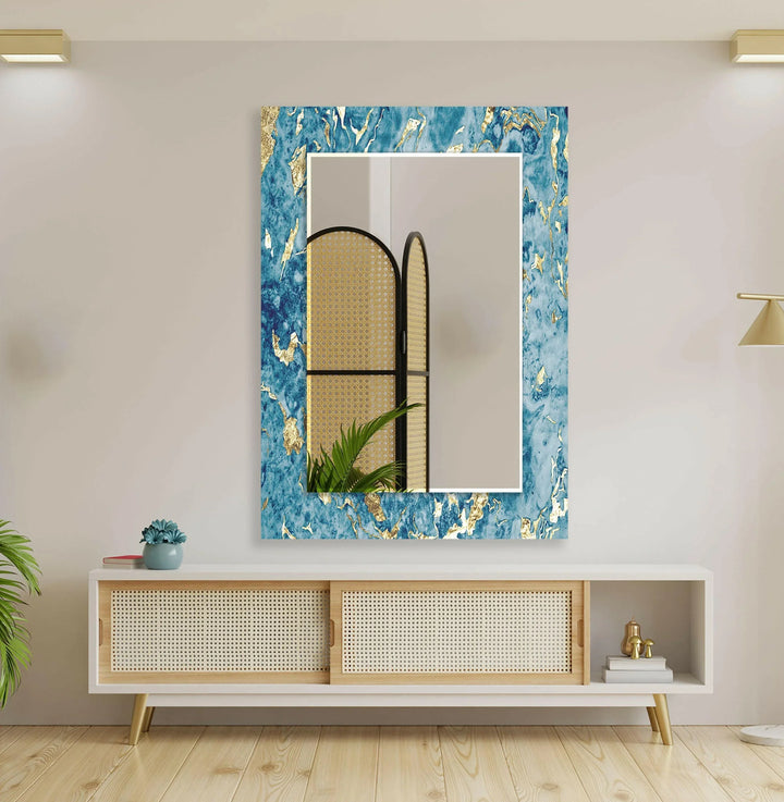 Golden Blue Wall Mirror modern mirror
