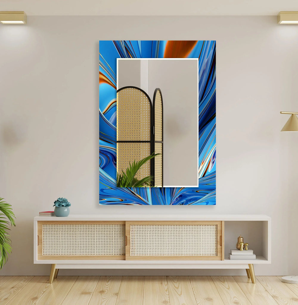 Blue Marble Abstract Wall Mirrors Decorative Mirror