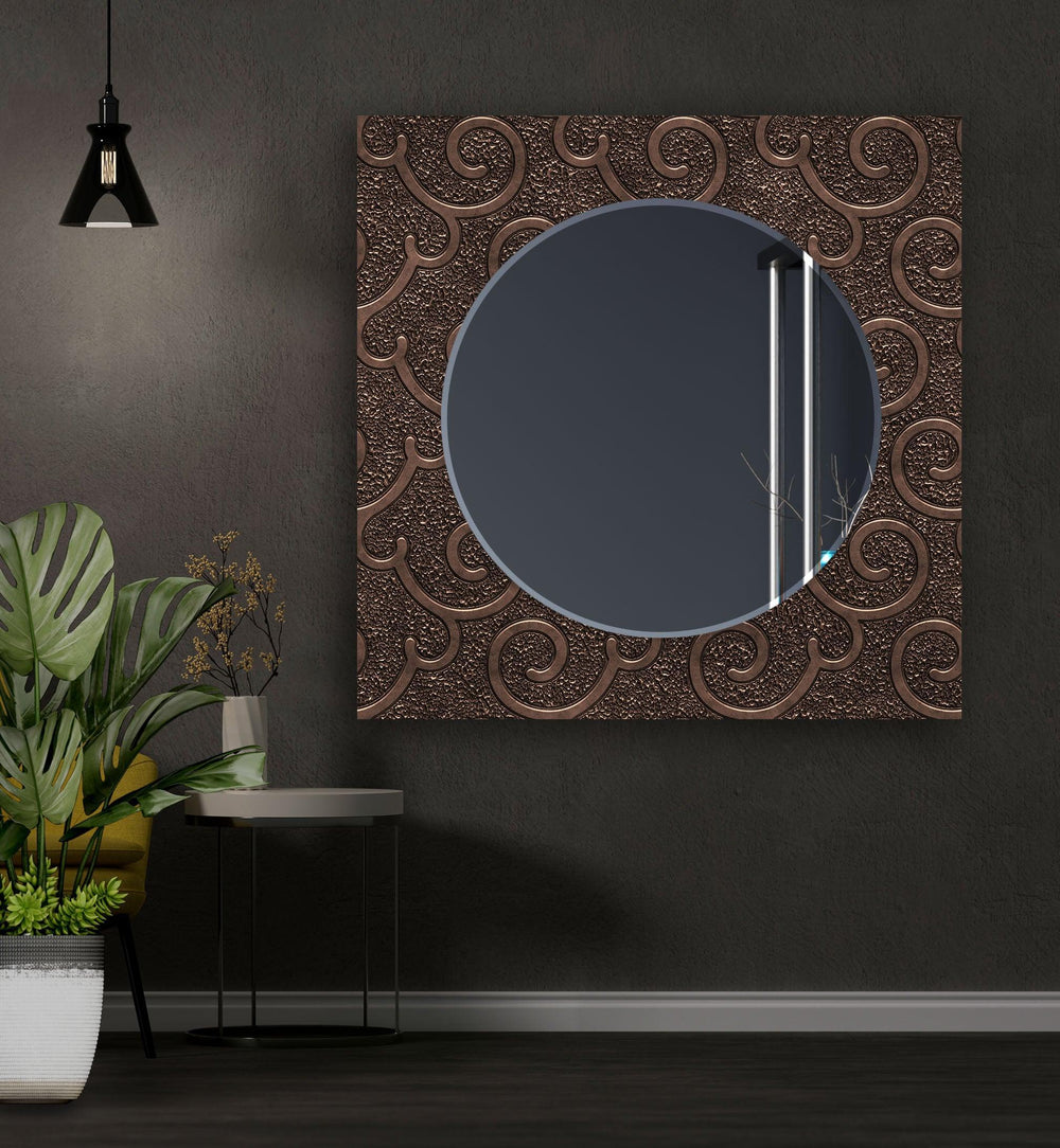Brown Old Design Wall Mirror Black Wall Mirror