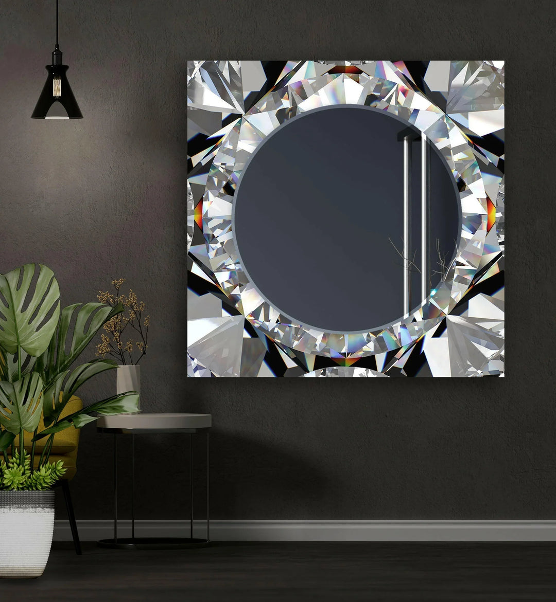 Diamond Round Wall Mirror huge mirror