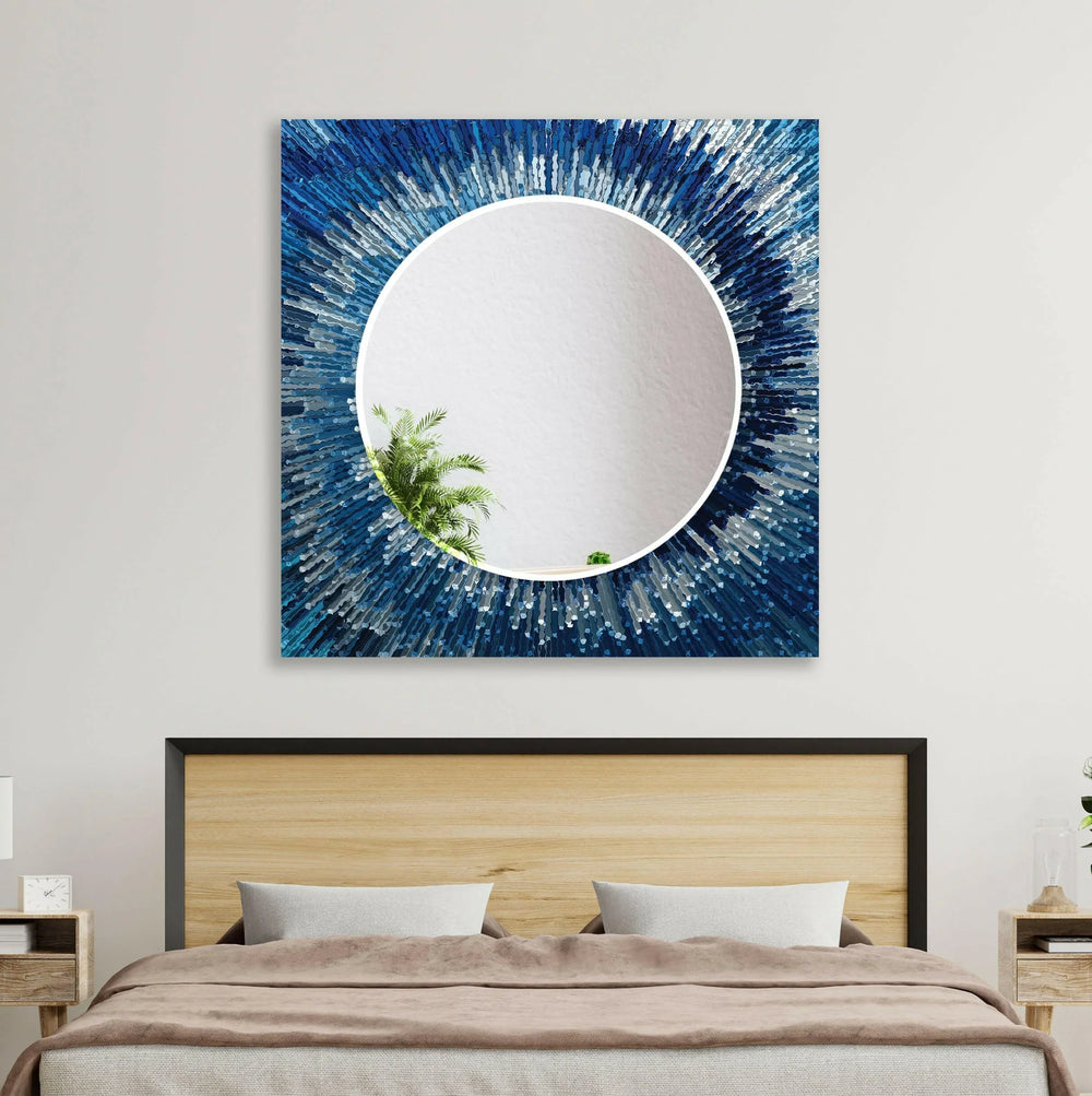 Blue Splash Wall Mirror lighted mirror