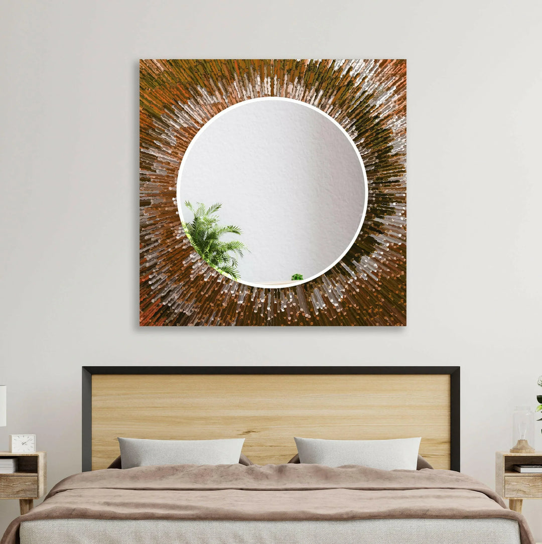 Bronze Reflective Abstract Wall Mirror Huge Wall Mirror