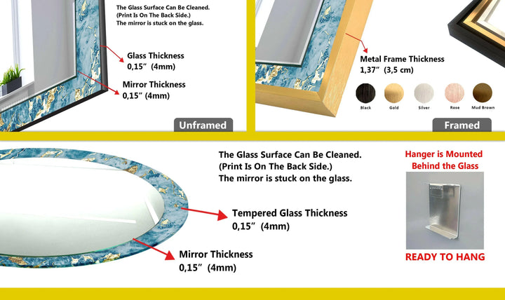 Golden Blue Wall Mirror - MyPhotoStation