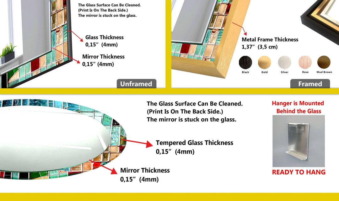 Blue Stained Stones Wall Mirror - MyPhotoStation