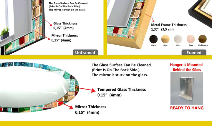 Blue Stained Stones Wall Mirror - MyPhotoStation