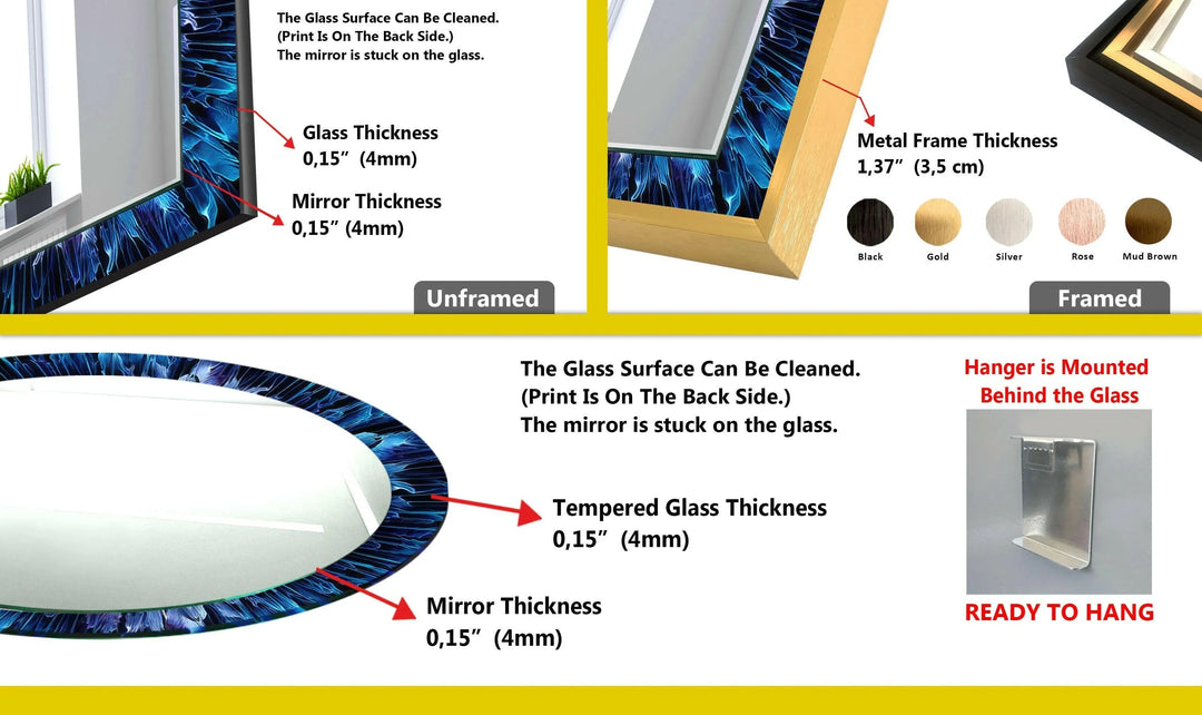 Blue Bathroom Wall Mirrors - MyPhotoStation