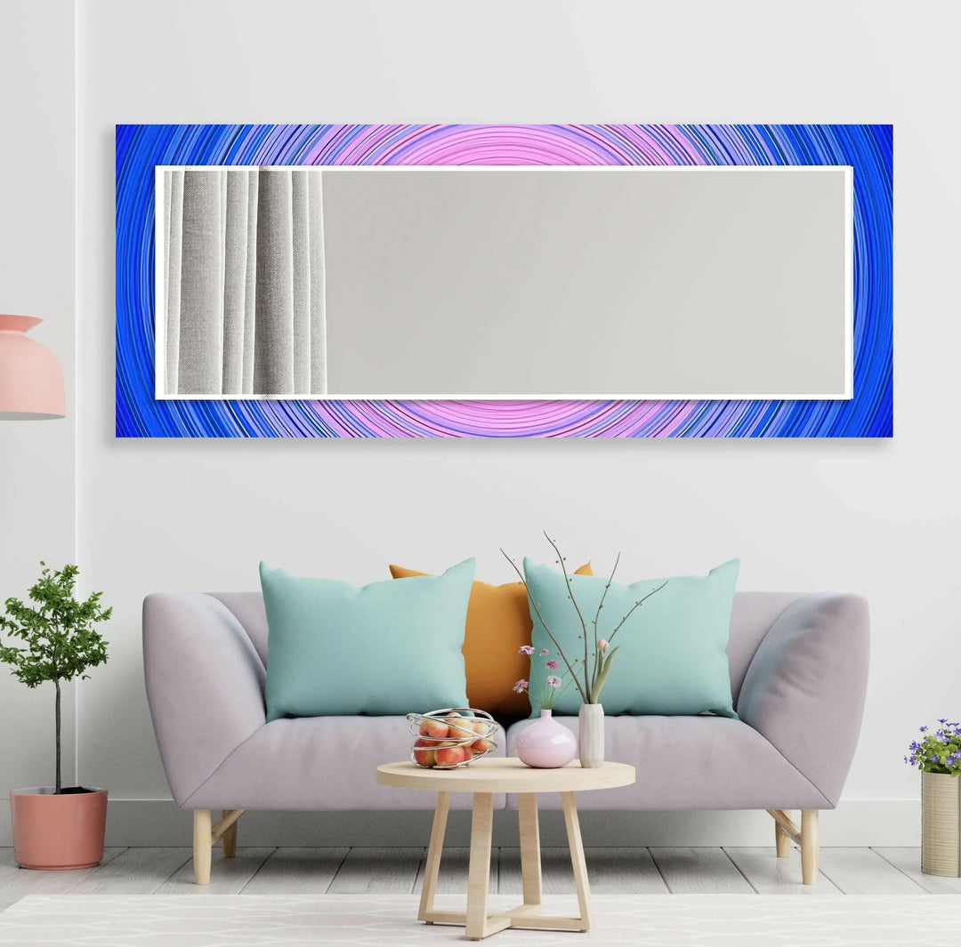 Light Purple Round Wall Mirror Long Wall Mirror