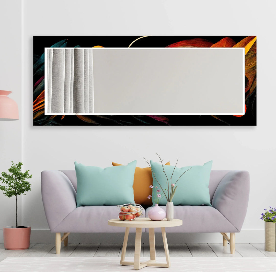 Orange Lines Abstract Wall Mirror Large Wall Mirror