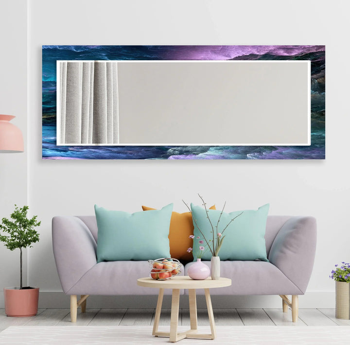 Blue and Purple Wall Mirrors Stained Glass Wall Mirror