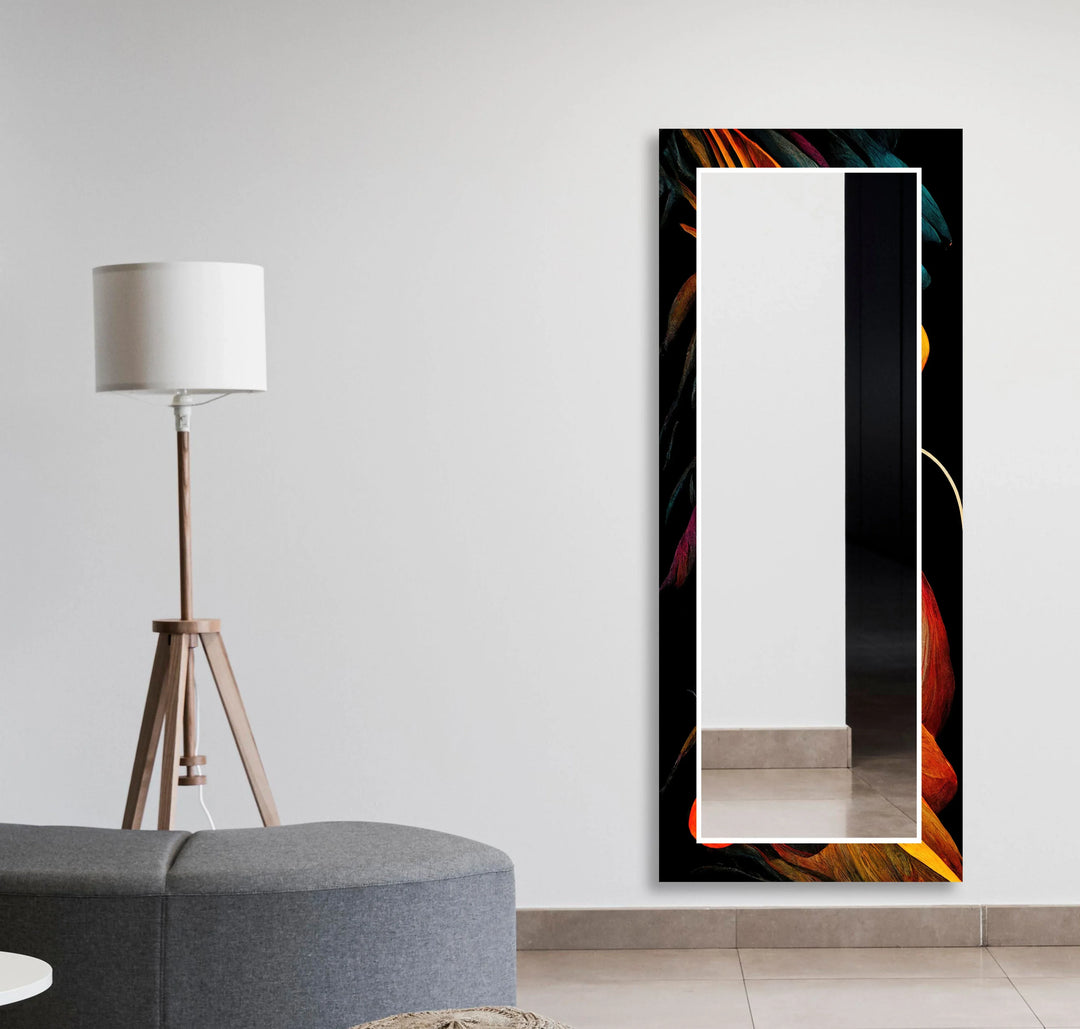 Orange Lines Abstract Wall Mirror Huge Wall Mirror