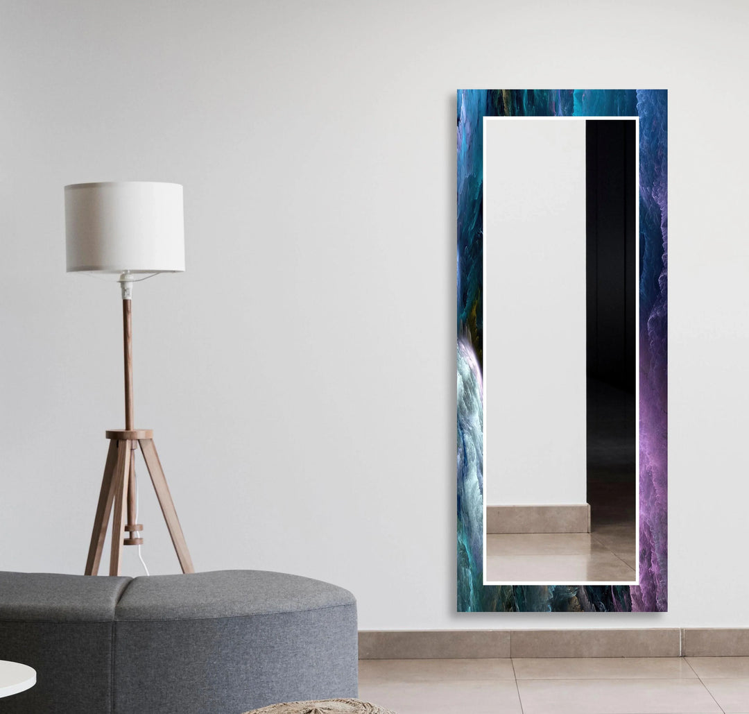 Blue and Purple Wall Mirrors mirrors in black