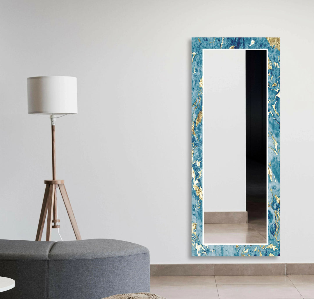 Golden Blue Wall Mirror led mirrors