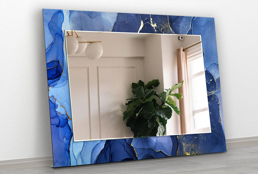 Blue & White Wall Mirror white mirror