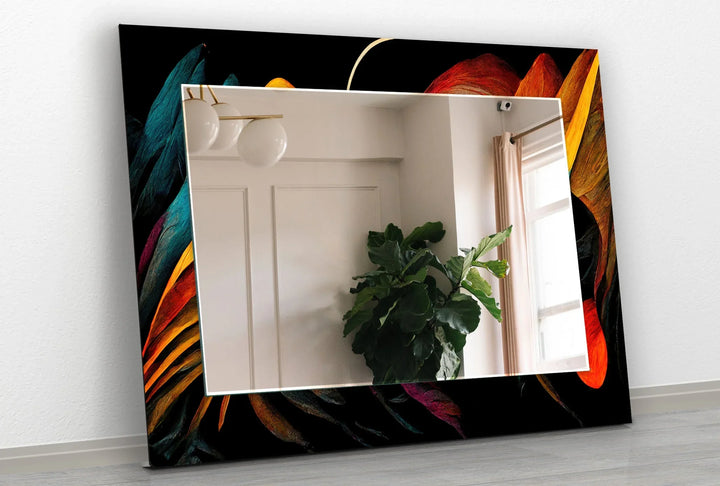 Orange Lines Abstract Wall Mirror Long Mirror