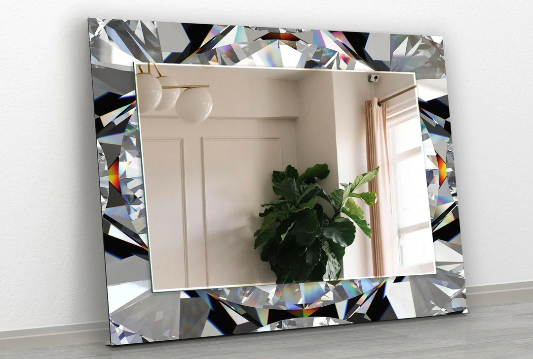 Diamond Round Wall Mirror lighted mirror